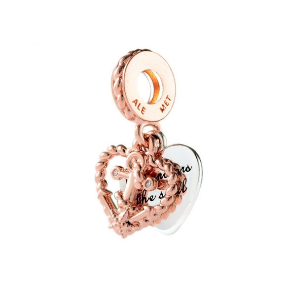 New Pandora Rose Gold Love Anchored the Soul Dangle Charm - Picture 2 of 4